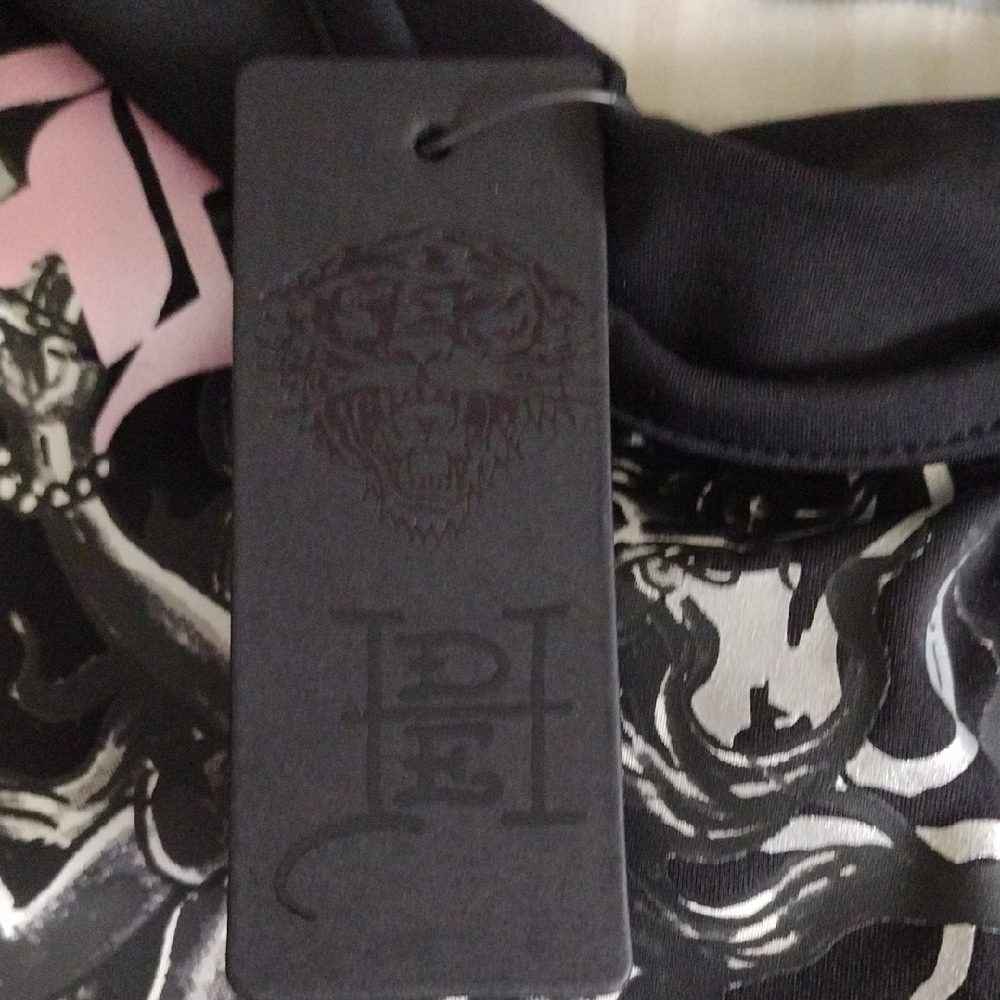 Ed Hardy Black One-Piece Romper with Pink Graphic - Picture 5 of 7